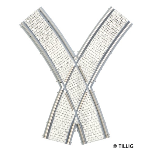 Tillig AKTION 87653 - Straßenbahn BK Bogenkreuzung symetrisch einspurig - Pflastersteinstruktur Tillig AKTION 87653 - Straßenbahn BK Bogenkreuzung symetrisch einspurig - Pflastersteinstruktur